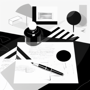 Illustrated image of a cover letter on a desk with a pen