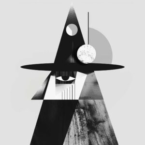 Abstract illustration of a wizard representing an AI word tool.