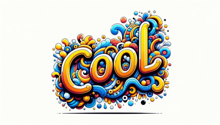 The word "Cool" written in a colorful type design