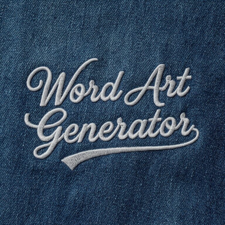 Blue Jean Fabric Word Art and Lettering Generator