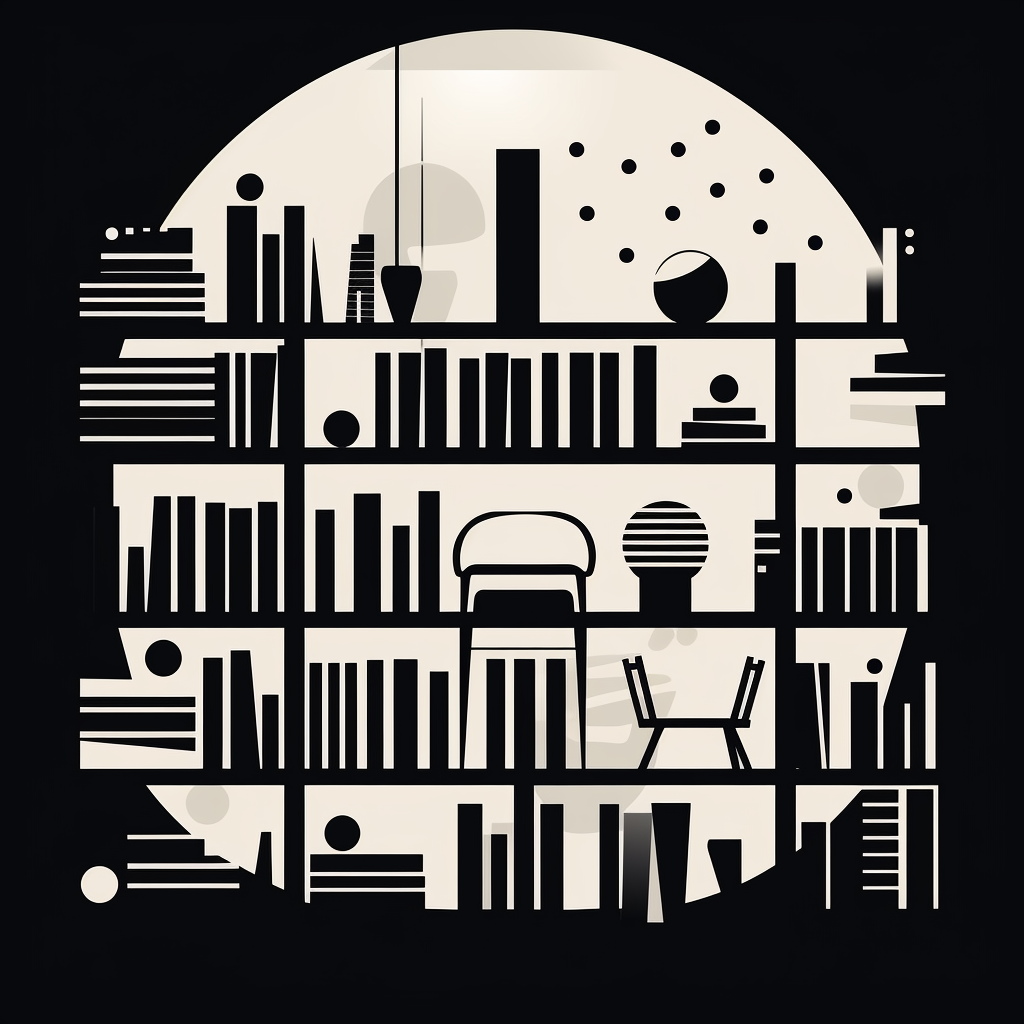 A shelf filled with books representing an icon for the book recommendation tool by word.studio