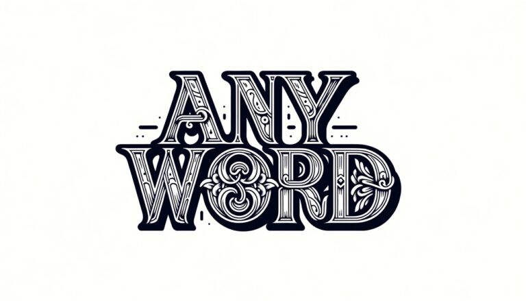 "Any Word" drawn in an elegant style