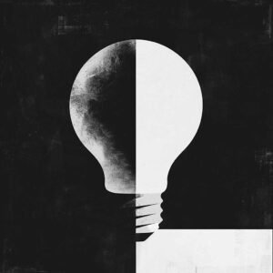 A minimalist illustration of a lightbulb symbolizing a business idea