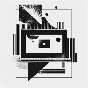 Illustration of computer with youtube play button