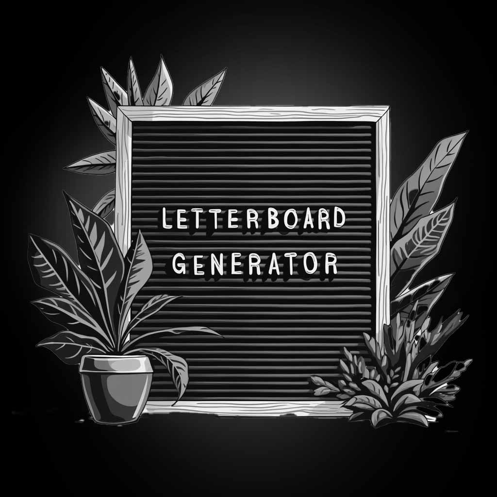 A letterboard with words "letterboard generator"