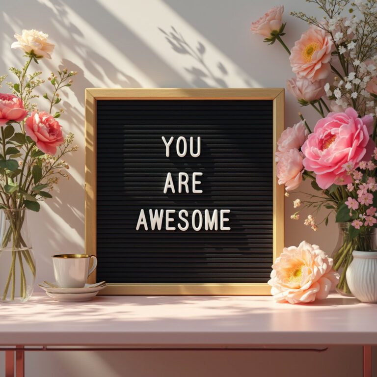 A letter board with "You Are Awesome" written in removable letters