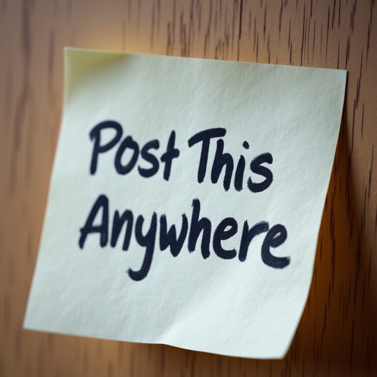 Sticky note with "Post this Anywhere" written on it.