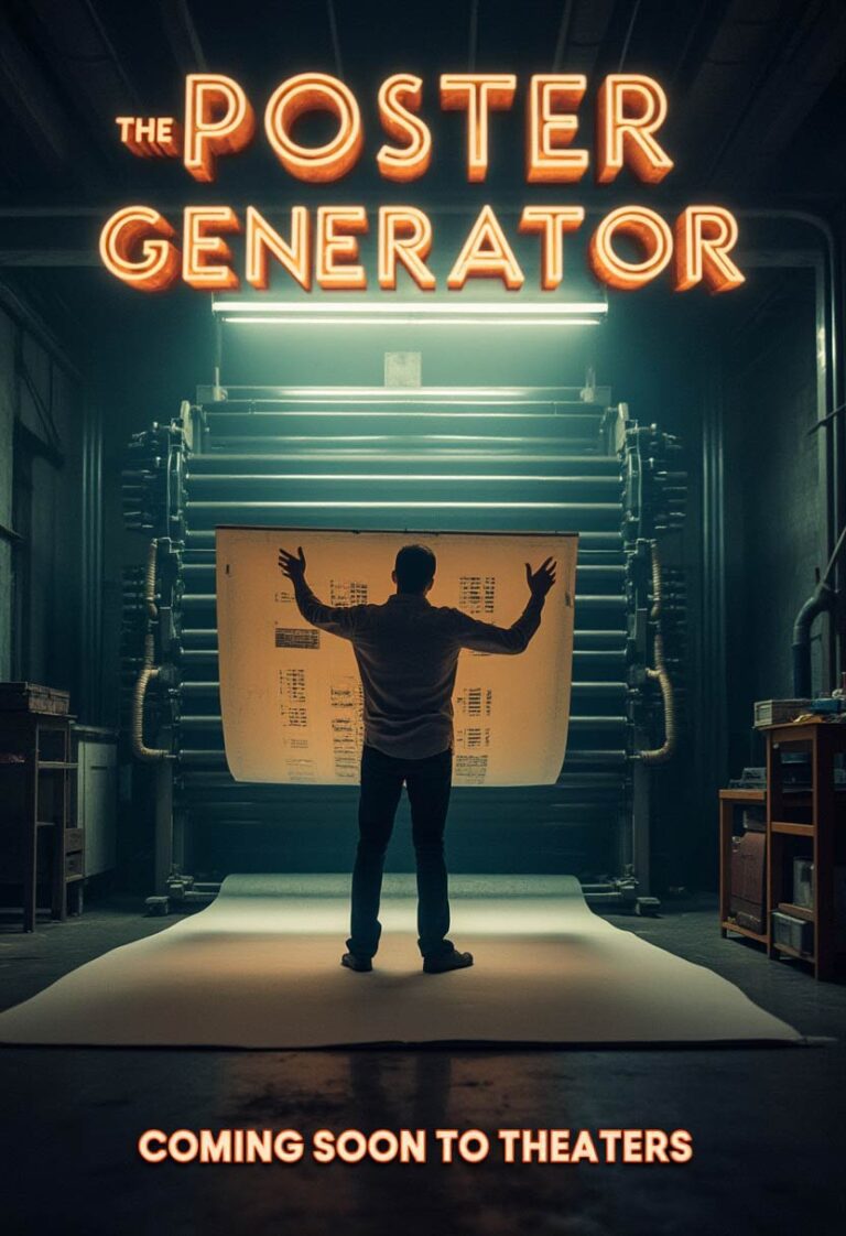 AI generated movie poster of the movie "The Poster Generator"