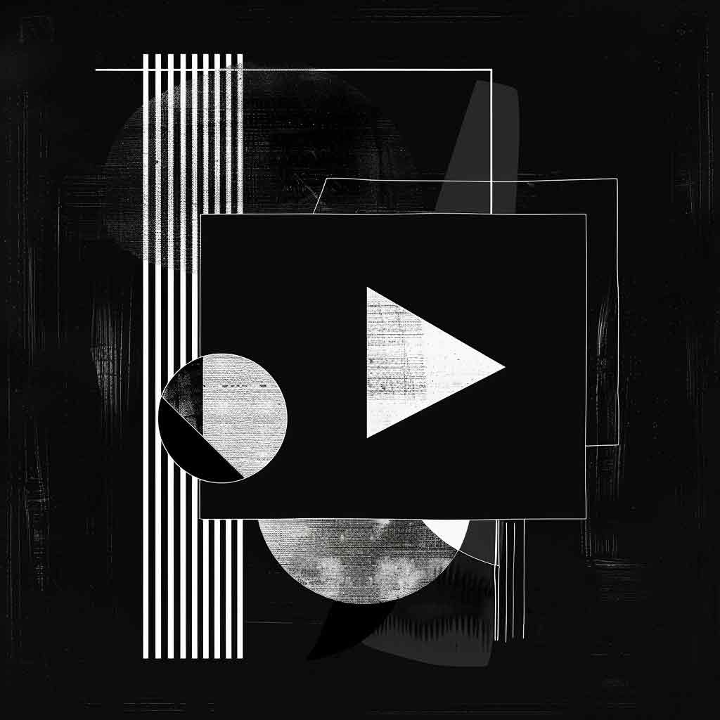 A play button illustration