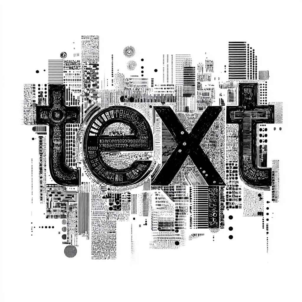 Chaotic Zalgo text treatment to the word "text"