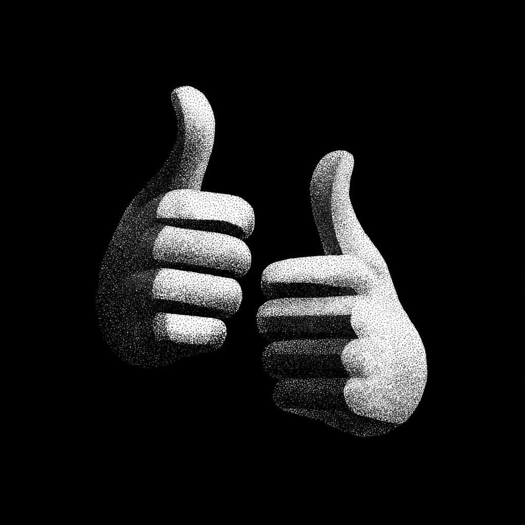 Icon with thumbs up