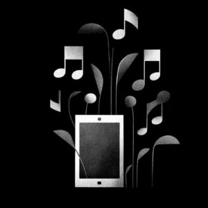 Tablet computer with music notes