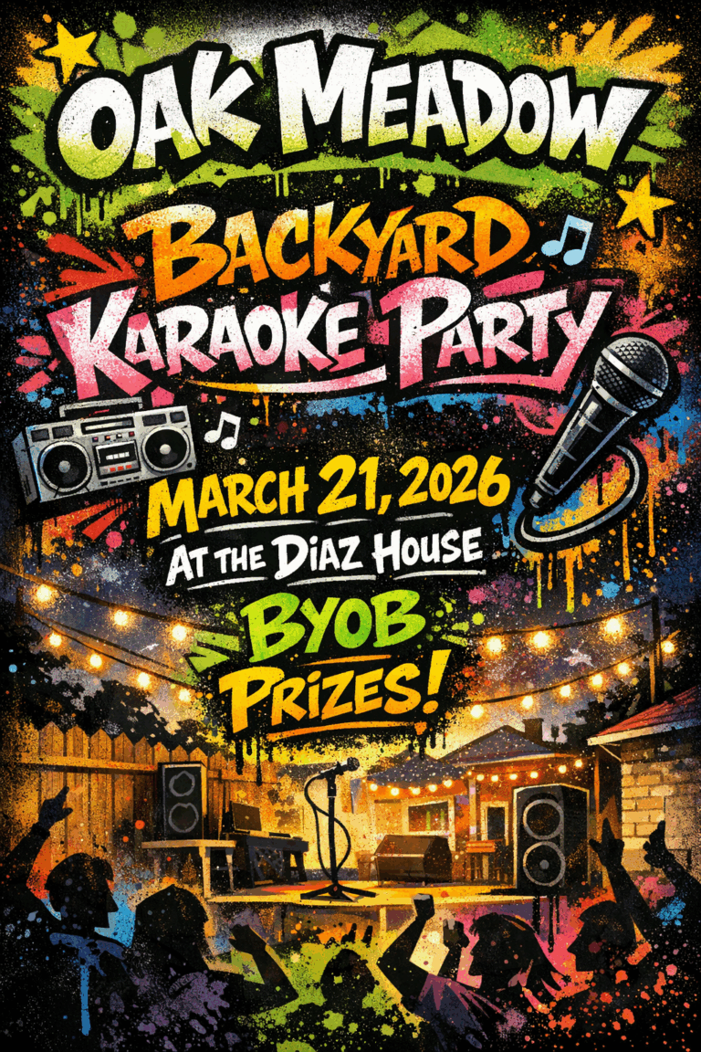 Backyard Karaoke Party Invite Design Example