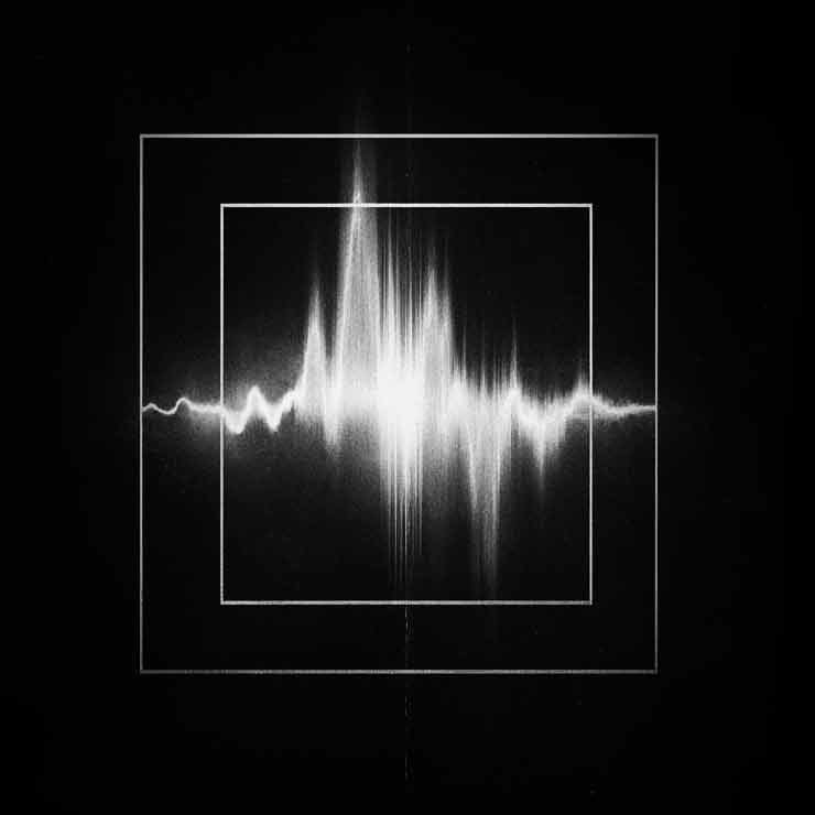 A waveform over a square representing a podcast cover generator