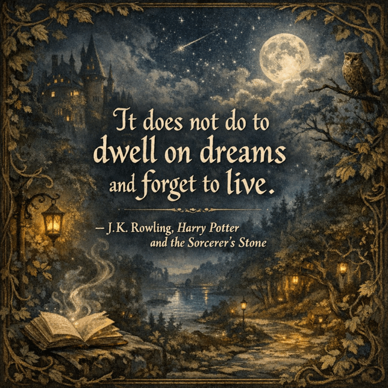 It does not do to dwell on dreams and forget to live.