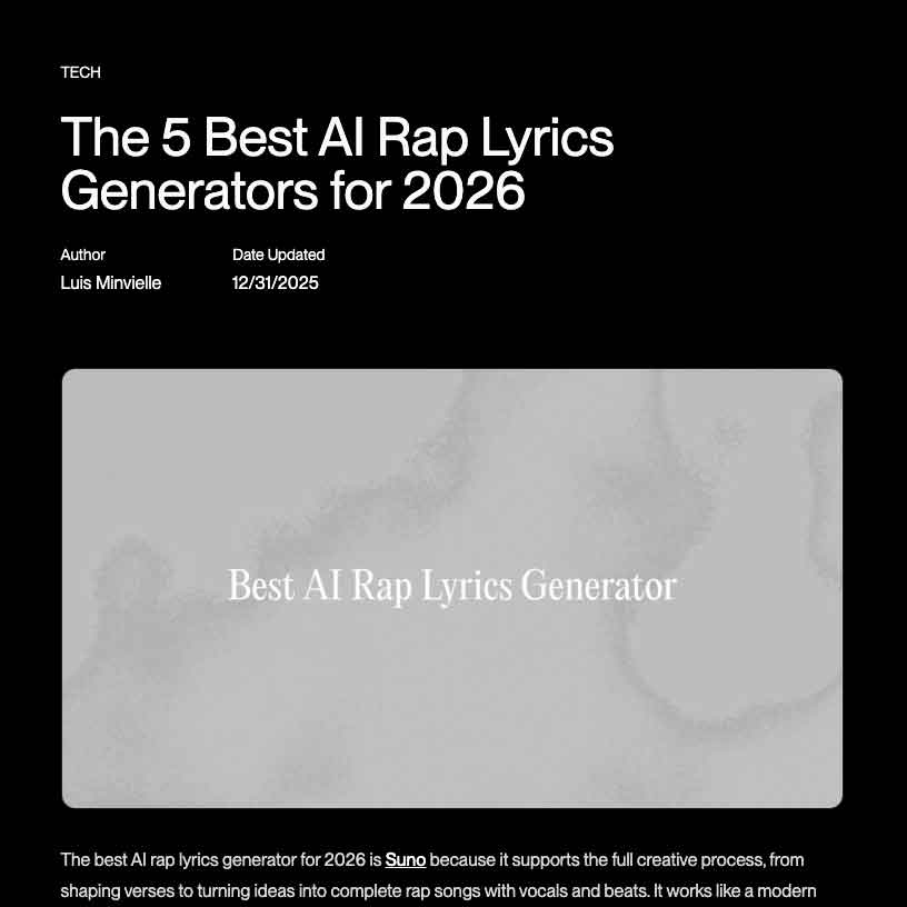 Suno Rap Lyrics Generators List