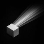 A box with light beaming out