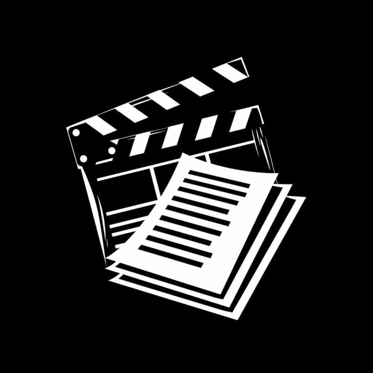 Beat sheet script and clapperboard