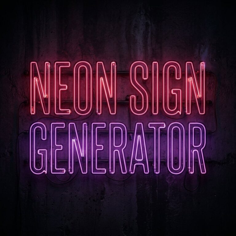 Word studio block letter neon sign with multiple colors