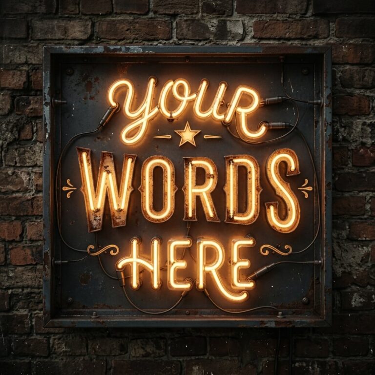 "Your Words Here" neon sign
