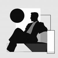 Illustration of Silhouette of Madison Avenue Ad Writer